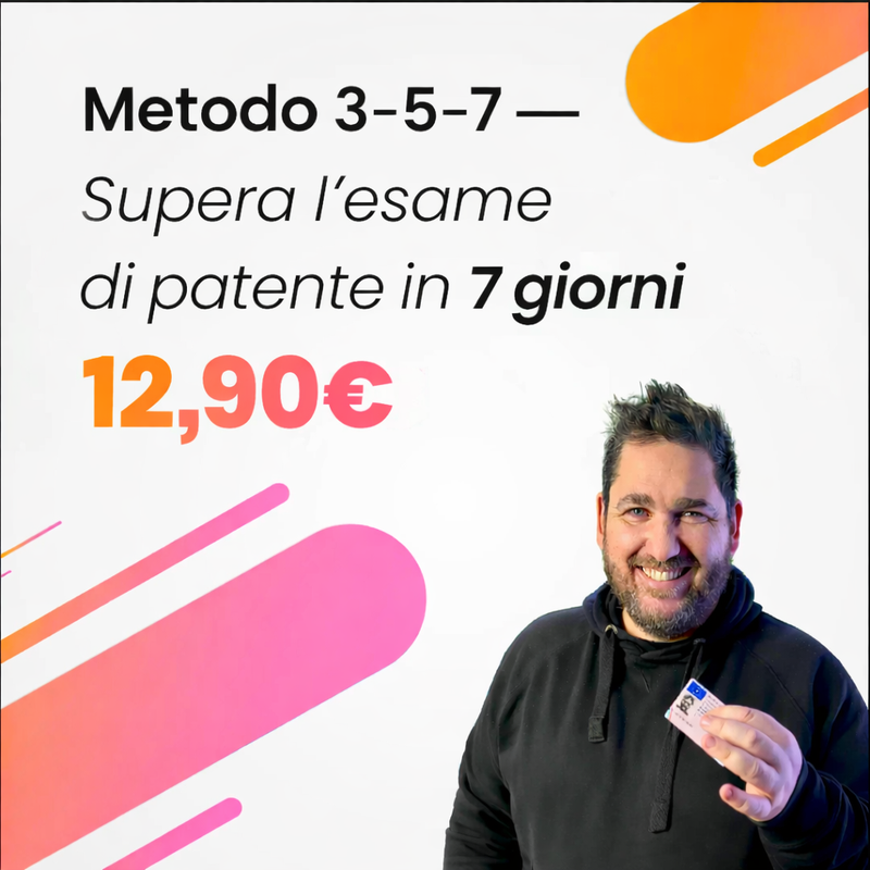 Metodo 3-5-7 — Supera l'esame di patente in 7 giorni